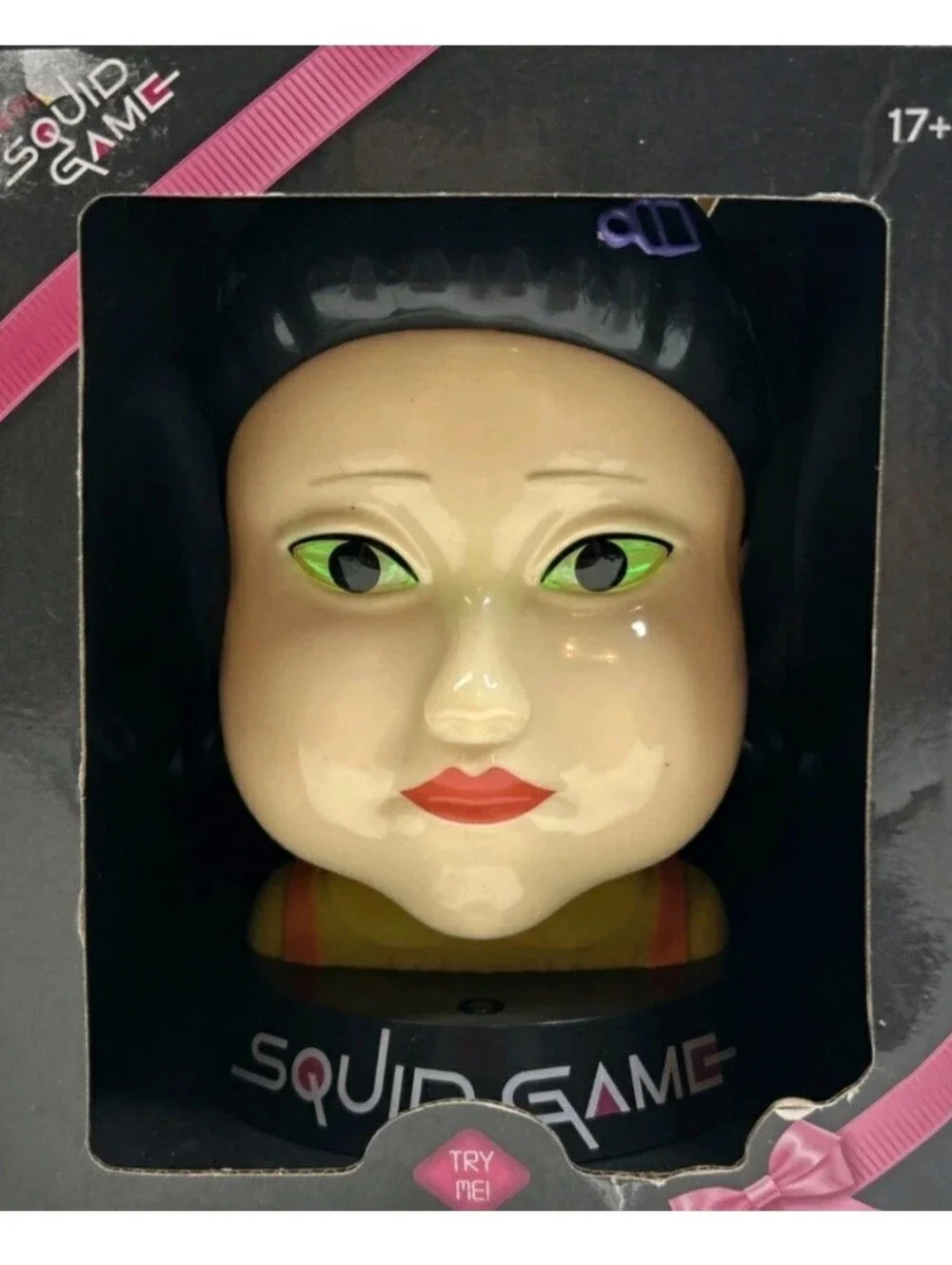 NETFLIX: SQUID GAME: YOUNG-HEE: RED: GREEN: LIGHT UP EYES: POPCORN BOWL: NEW